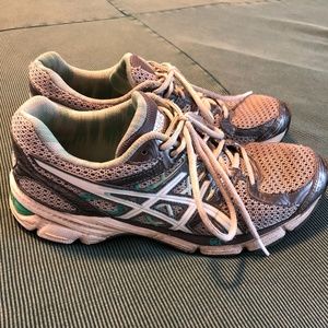 Gray and Green Asics Size 8.5
